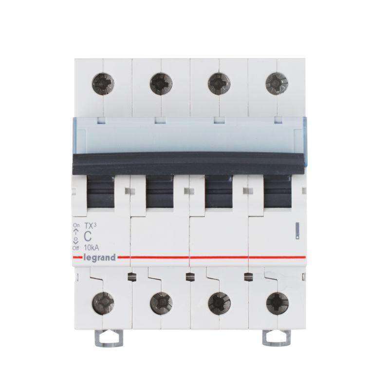 Выключатель автоматический модульный 4п B 10А 6кА TX3 6000 4мод. 400В Leg 404012