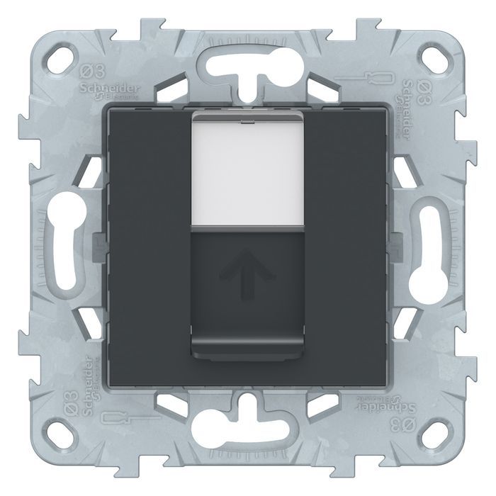 Накладка на розетку информационную Schneider Electric UNICA NEW, скрытый монтаж, антрацит, NU546154