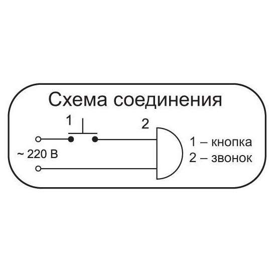 Звонок проводной Рондо электрон. гонг 220В 80-90дБА бел. Тритон РН-04