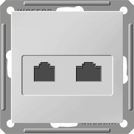 Розетка телефонная компьютерная RJ11+RJ45 Schneider Electric W59, скрытый монтаж, шампань, RSI-251TK5E-4-86