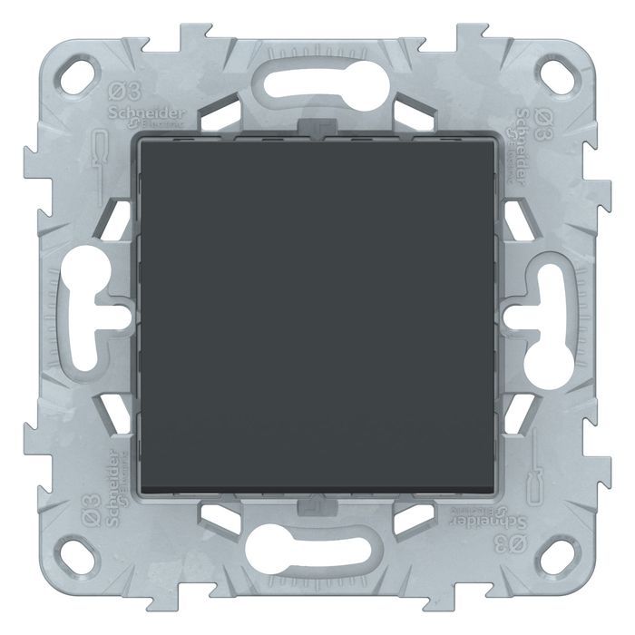 Выключатель одноклавишный кнопочный Schneider Electric UNICA NEW, антрацит, NU520654