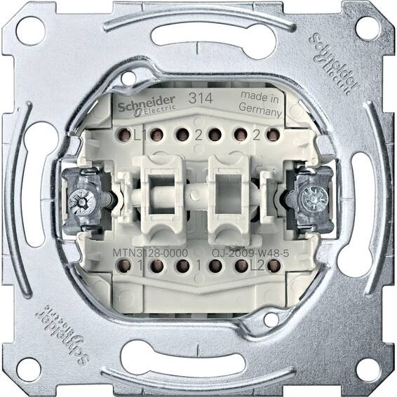 Механизм переключателя 2-клавишного Schneider Electric коллекции Merten, MTN3128-0000