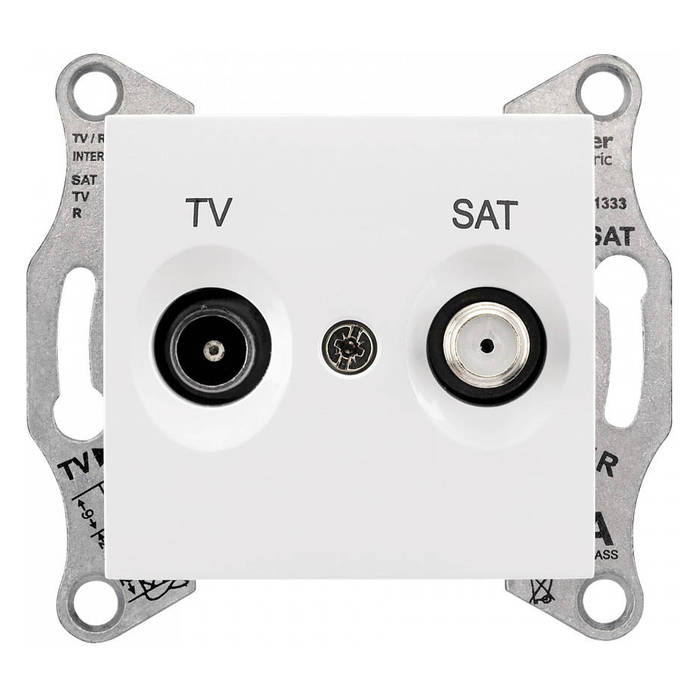 Розетка TV-SAT Schneider Electric SEDNA, скрытый монтаж, белый, SDN3401921