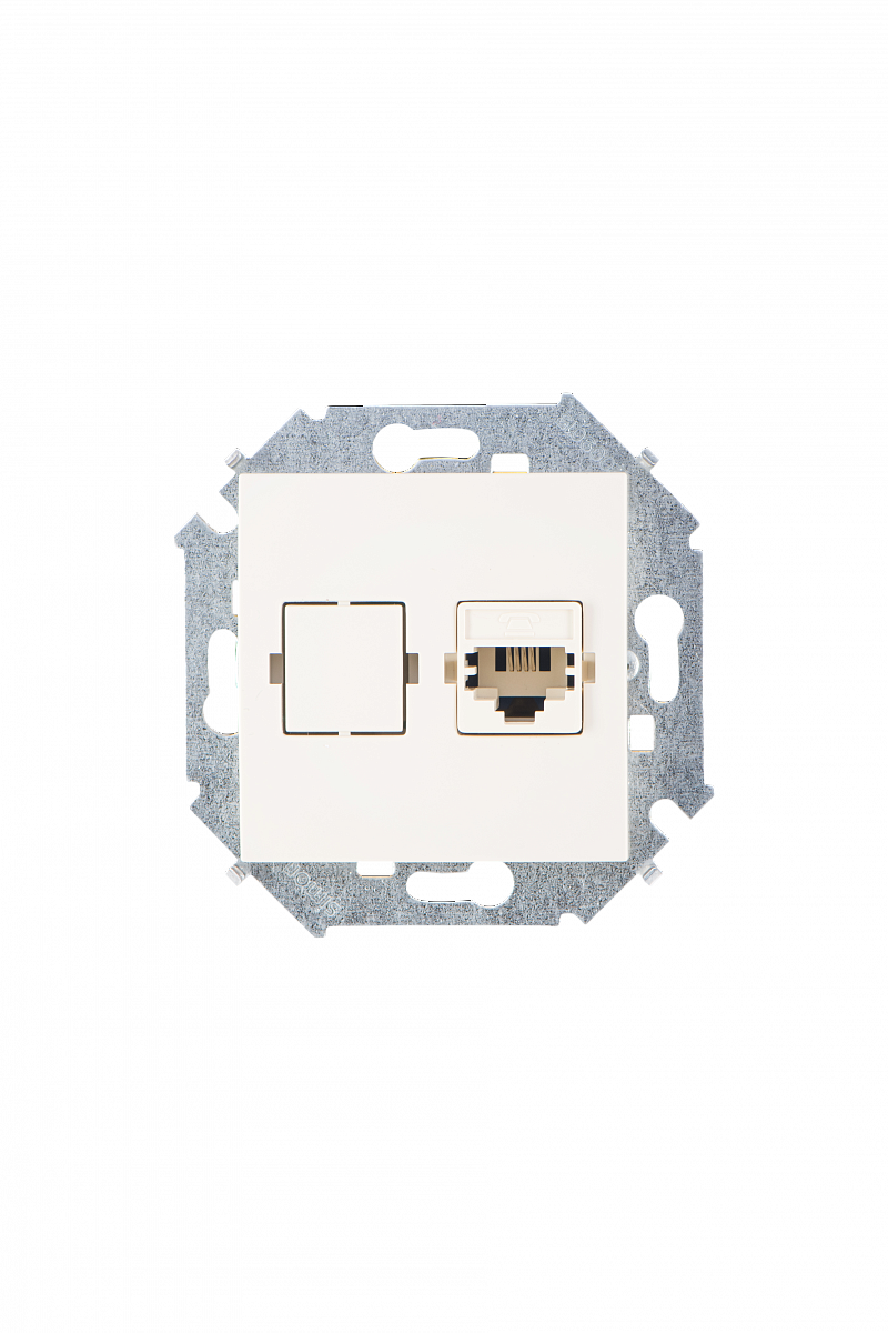 Розетка телефонная RJ11 Simon SIMON 15, скрытый монтаж, слоновая кость, 1591480-031